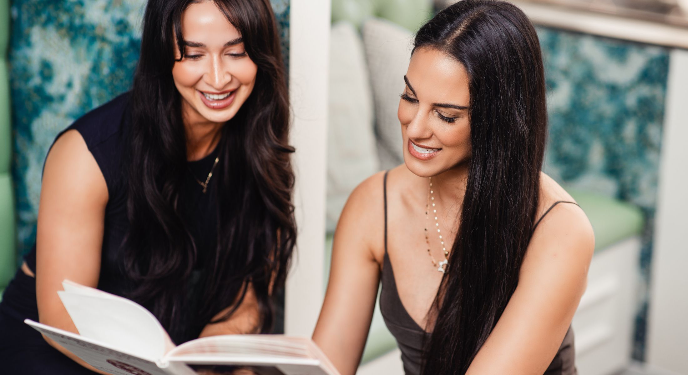 Friends reading and enjoying time together.